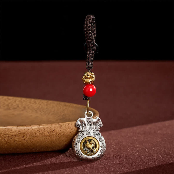 Buddha Stones Llaveros de la fortuna trenzados con el carácter Fu del zodiaco chino - Gallo - image 25
