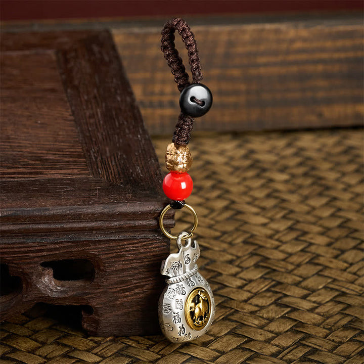 Buddha Stones Llaveros de la fortuna trenzados con el carácter Fu del zodiaco chino - image 12