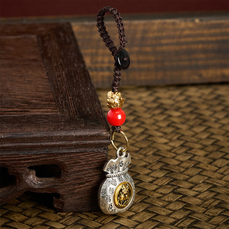 Buddha Stones Llaveros de la fortuna trenzados con el carácter Fu del zodiaco chino - image 22