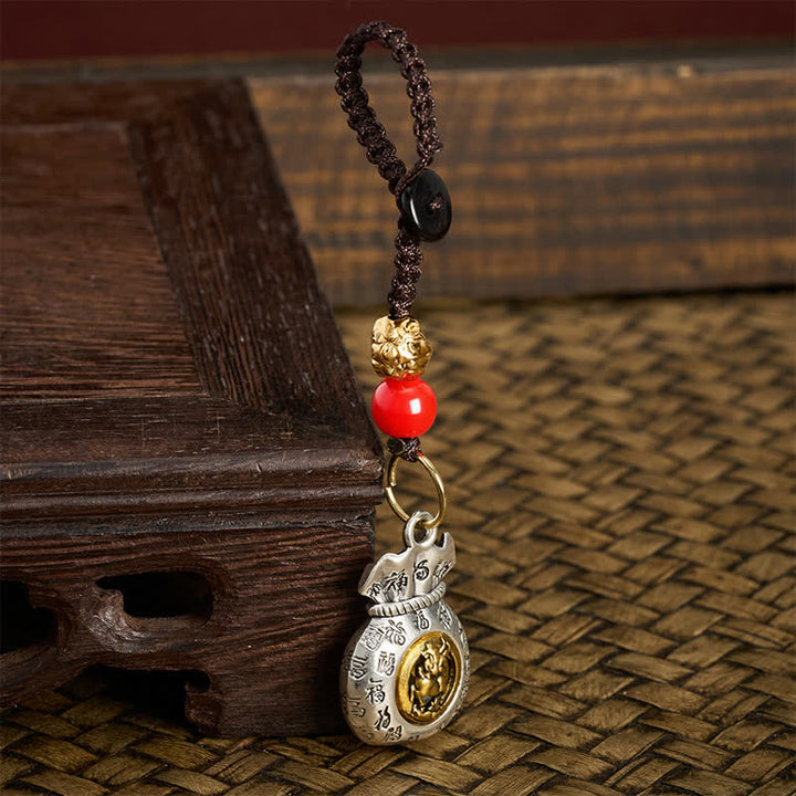 Buddha Stones Llaveros de la fortuna trenzados con el carácter Fu del zodiaco chino - image 22