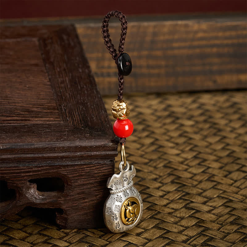 Buddha Stones Llaveros de la fortuna trenzados con el carácter Fu del zodiaco chino - image 16