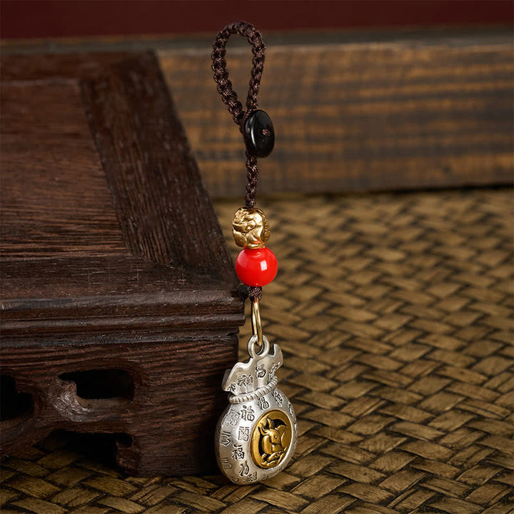 Buddha Stones Llaveros de la fortuna trenzados con el carácter Fu del zodiaco chino - image 16