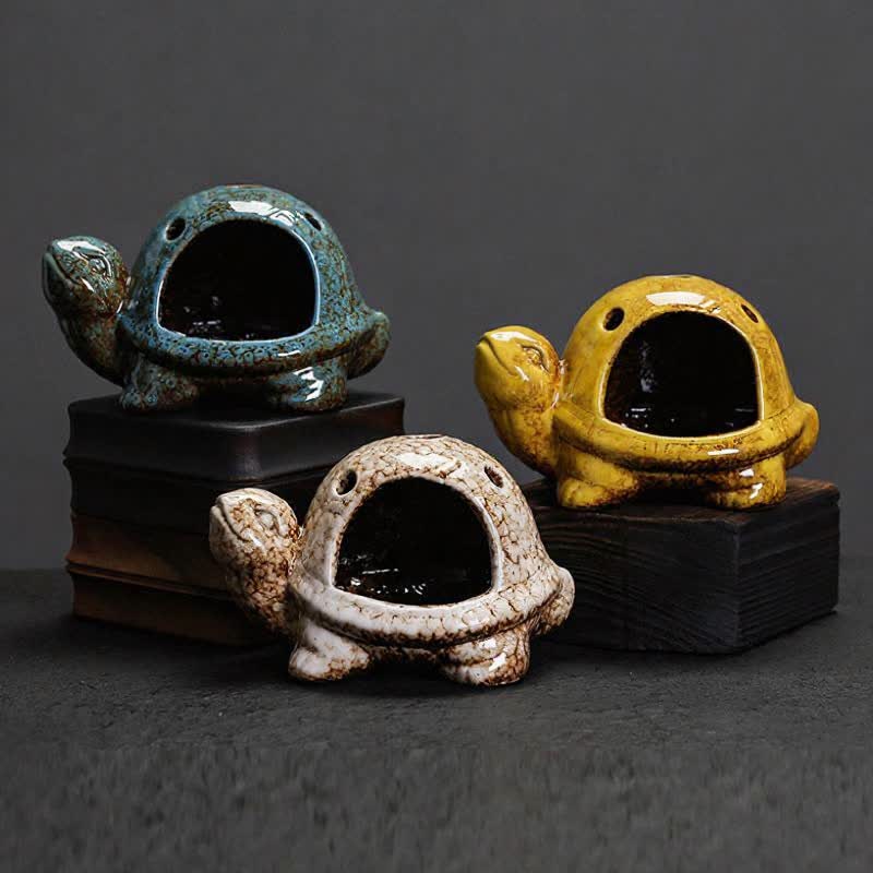 Buddha Stones Quemador de incienso de cerámica con forma de tortuga - image 19