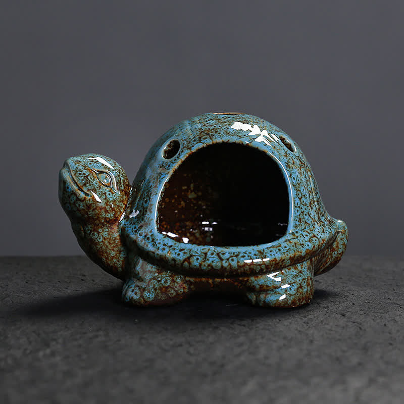 Buddha Stones Quemador de incienso de cerámica con forma de tortuga - image 1