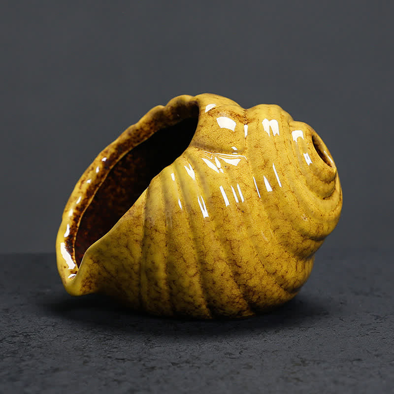 Buddha Stones Quemadores de incienso de cerámica con forma de caracola Shankha para purificación - image 14