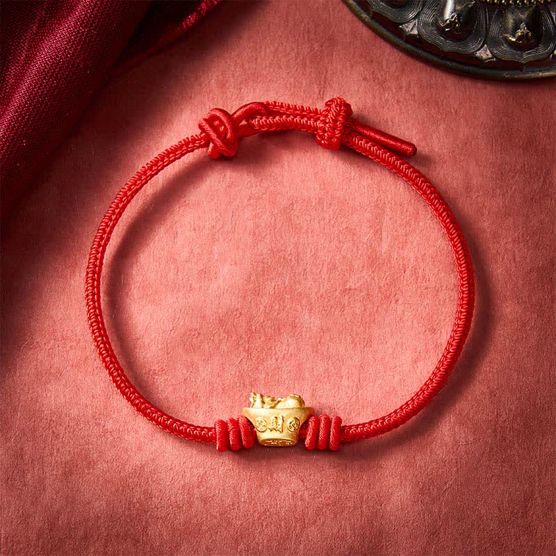 Buddha Stones Pulsera de la riqueza de hilo rojo Pi Xiu de aleación - image 1