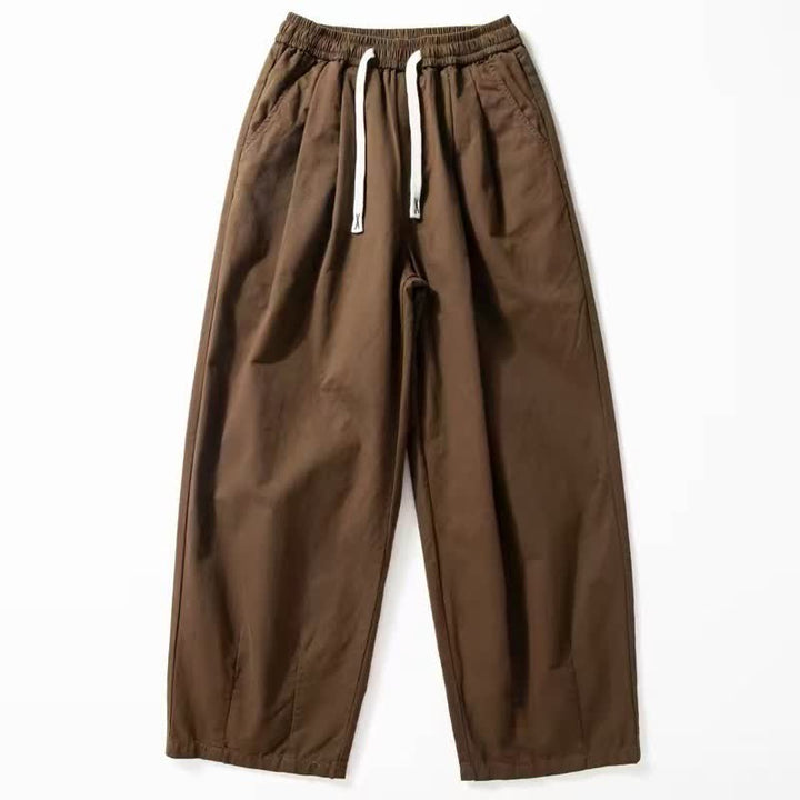 Buddha Stones Pantalones de pierna recta para hombre, de corte clásico, con cordón ajustable y bolsillos, ideales para primavera y otoño. - Marrón silla de montar - US/UK/AU42, EU52 (3XL) - image 2