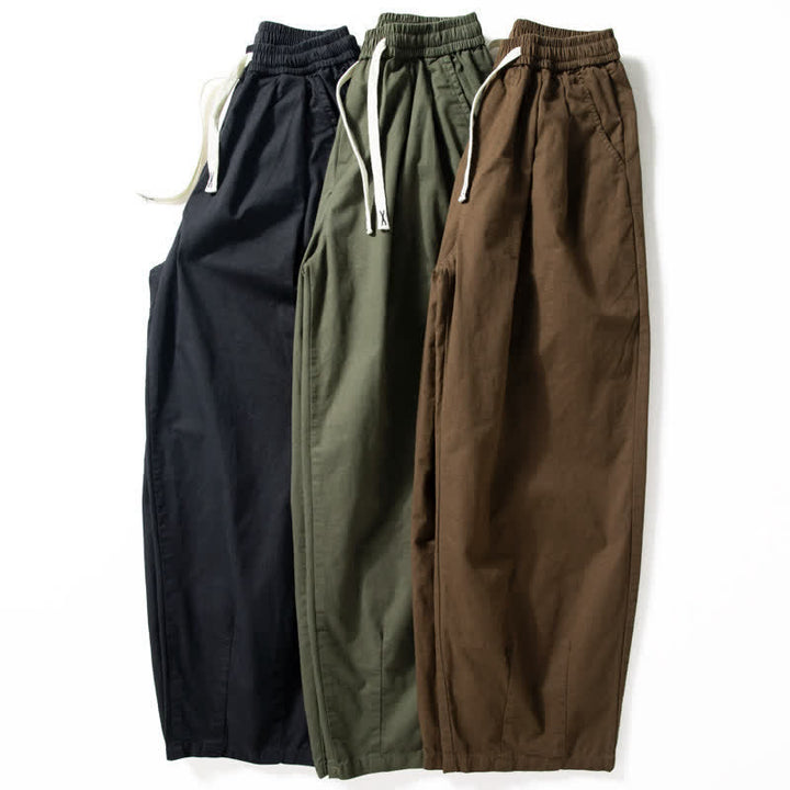 Buddha Stones Pantalones de pierna recta para hombre, de corte clásico, con cordón ajustable y bolsillos, ideales para primavera y otoño. - image 13