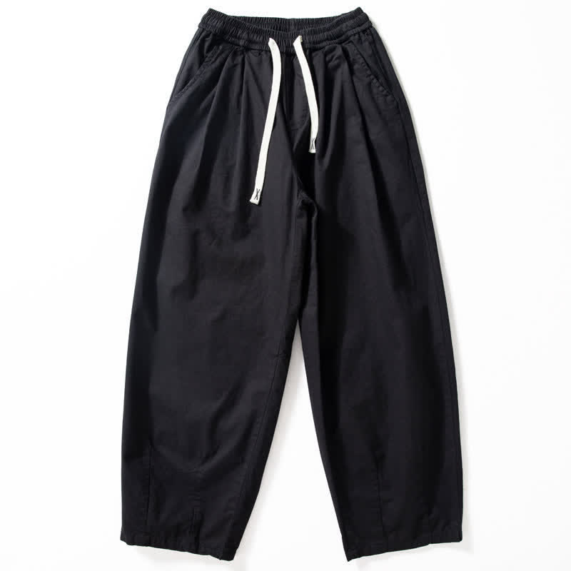 Buddha Stones Pantalones de pierna recta para hombre, de corte clásico, con cordón ajustable y bolsillos, ideales para primavera y otoño. - Negro - US/UK/AU42, EU52 (3XL) - image 1