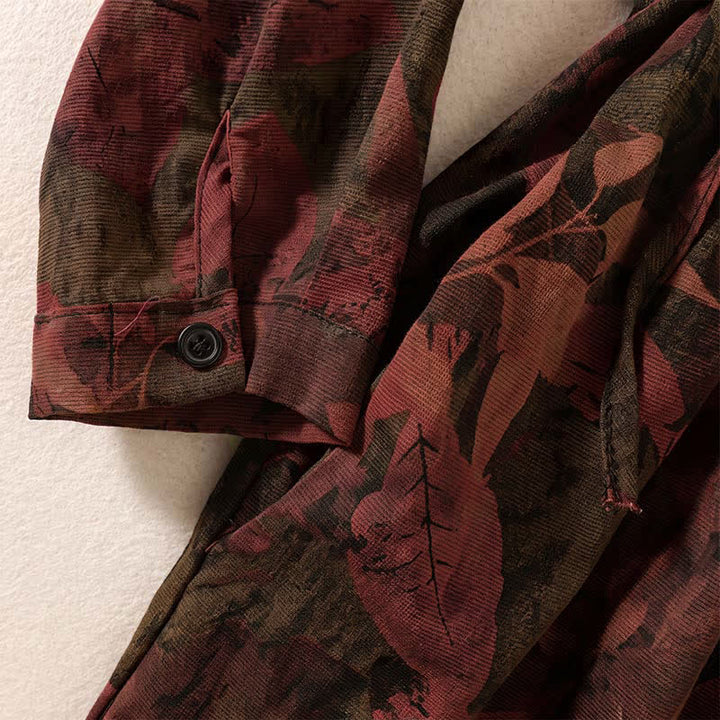 Buddha Stones Elegante vestido de mujer de manga larga con botones y estampado floral, estilo vintage, ideal para otoño. - image 13