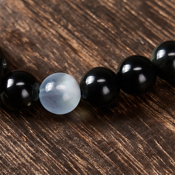 Buddha Stones Pulsera Pi Xiu de obsidiana arcoíris para la riqueza y la transformación positiva. - image 16
