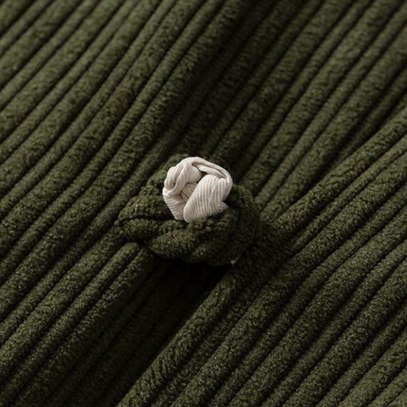 Buddha Stones Chaqueta reversible de pana lisa para hombre, estilo casual de otoño/invierno, con cuello mandarín y bolsillo. - image 10
