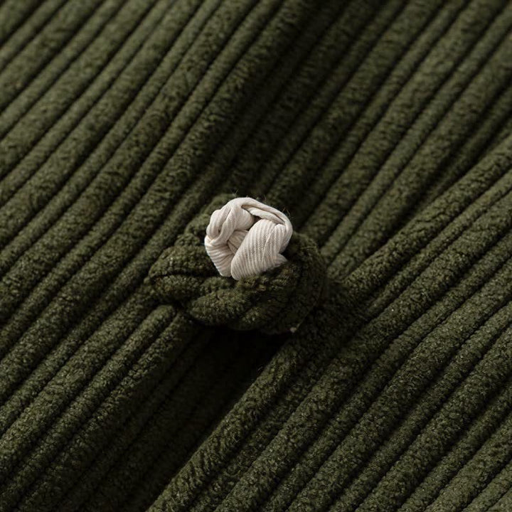 Buddha Stones Chaqueta reversible de pana lisa para hombre, estilo casual de otoño/invierno, con cuello mandarín y bolsillo. - image 10