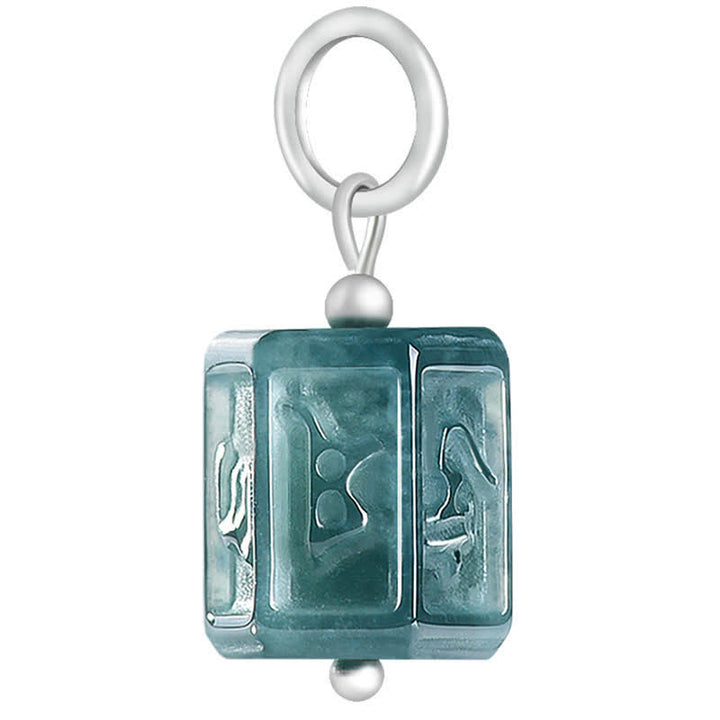 Buddha Stones Collar con colgante cuadrado Jade Om Mani Padme Hum Wisdom - image 9