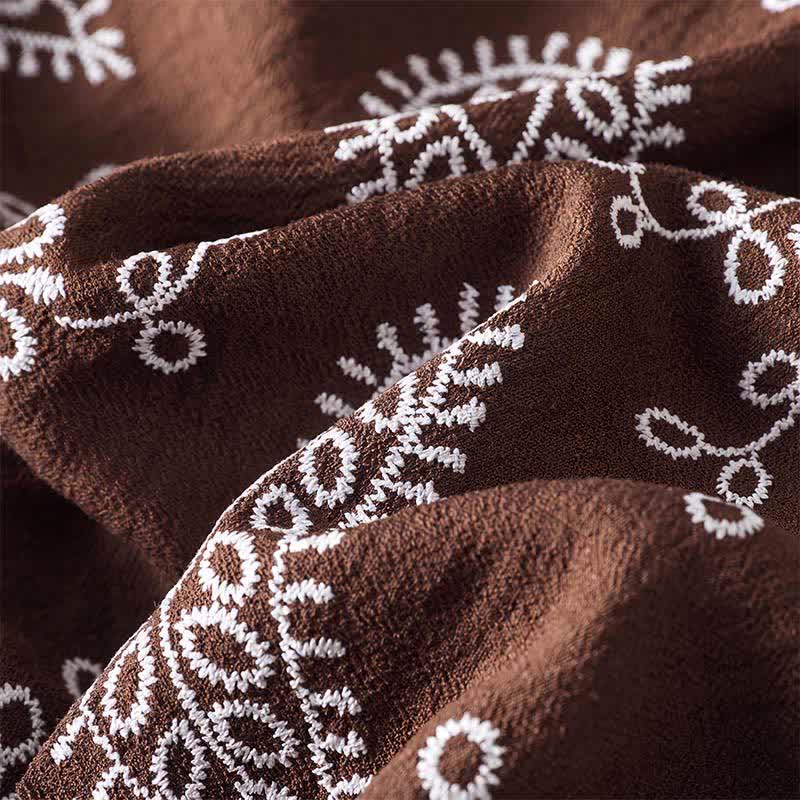 Buddha Stones Pantalones tobilleros casuales de primavera-verano estilo bohemio con cordón ajustable y estampado paisley para mujer, de pierna recta y con bolsillo. - image 10