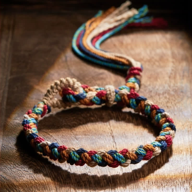 Buddha Stones Pulsera de cuerda tibetana multicolor tejida a mano para la buena suerte - image 2