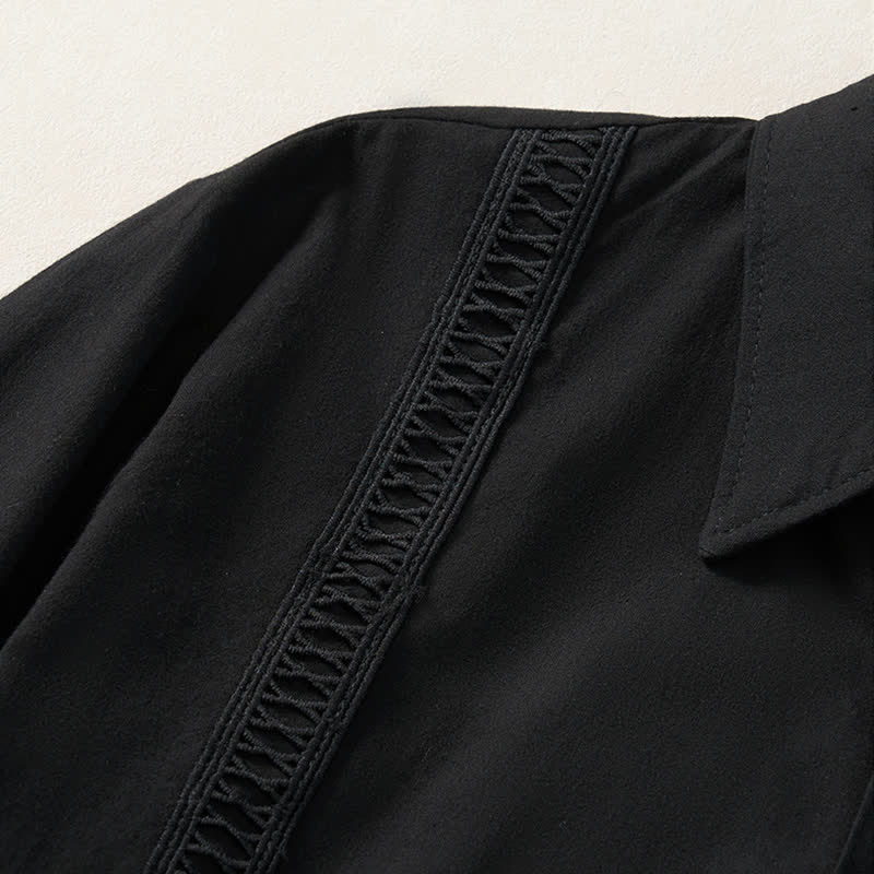 Buddha Stones Camisas de manga larga para hombre, estilo minimalista clásico, con botones, para primavera y otoño. - image 20