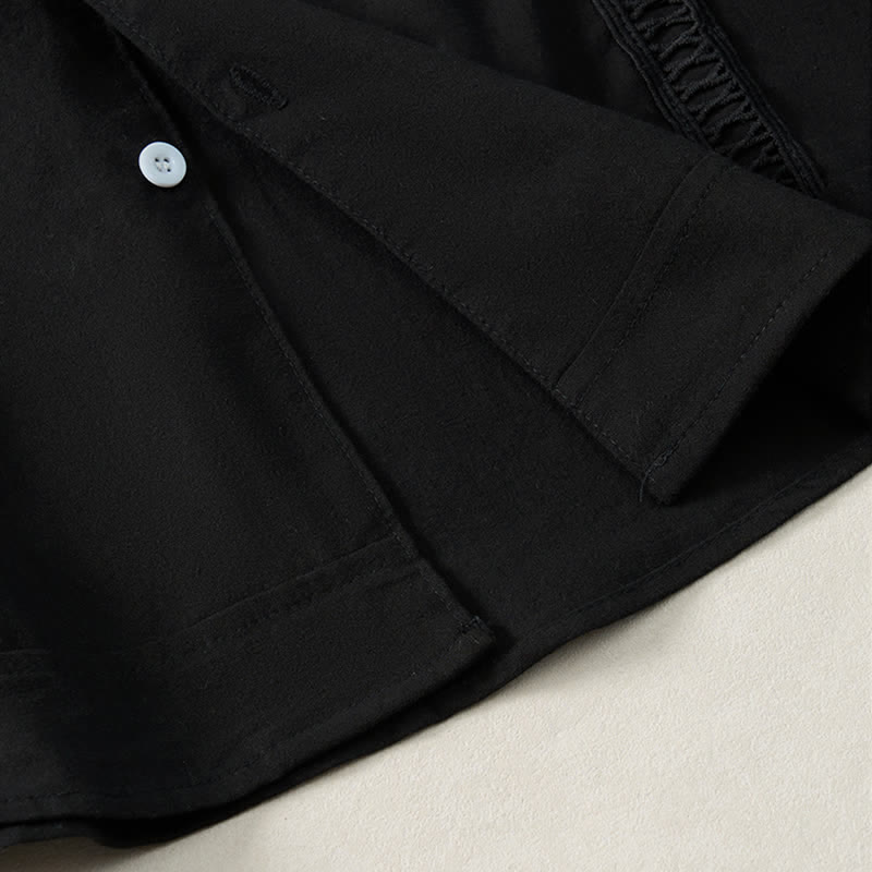 Buddha Stones Camisas de manga larga para hombre, estilo minimalista clásico, con botones, para primavera y otoño. - image 22