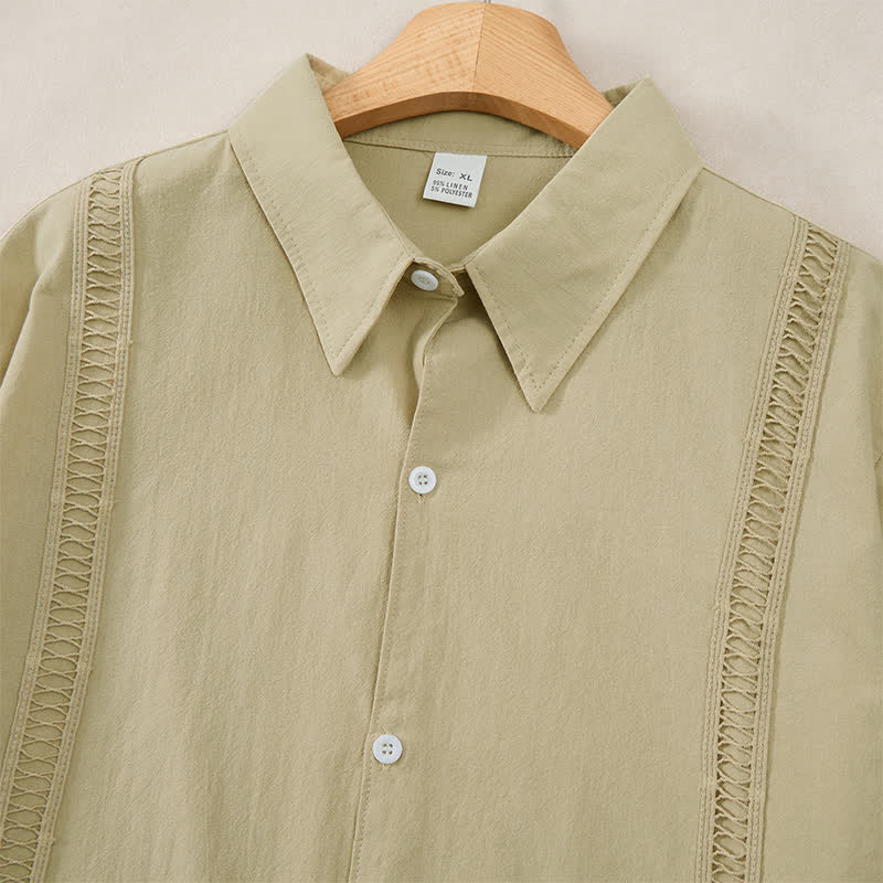 Buddha Stones Camisas de manga larga para hombre, estilo minimalista clásico, con botones, para primavera y otoño. - image 29
