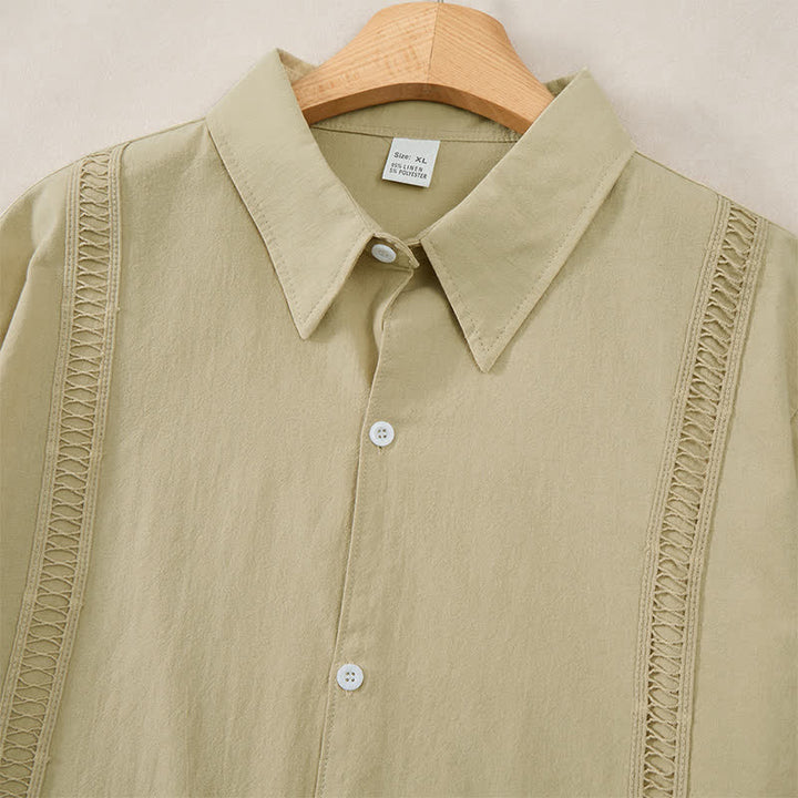 Buddha Stones Camisas de manga larga para hombre, estilo minimalista clásico, con botones, para primavera y otoño. - image 29