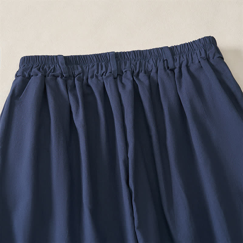 Buddha Stones Pantalones tobilleros básicos informales de color liso para mujer, ideales para primavera y verano. Pantalones de pierna recta con bolsillos. - image 3