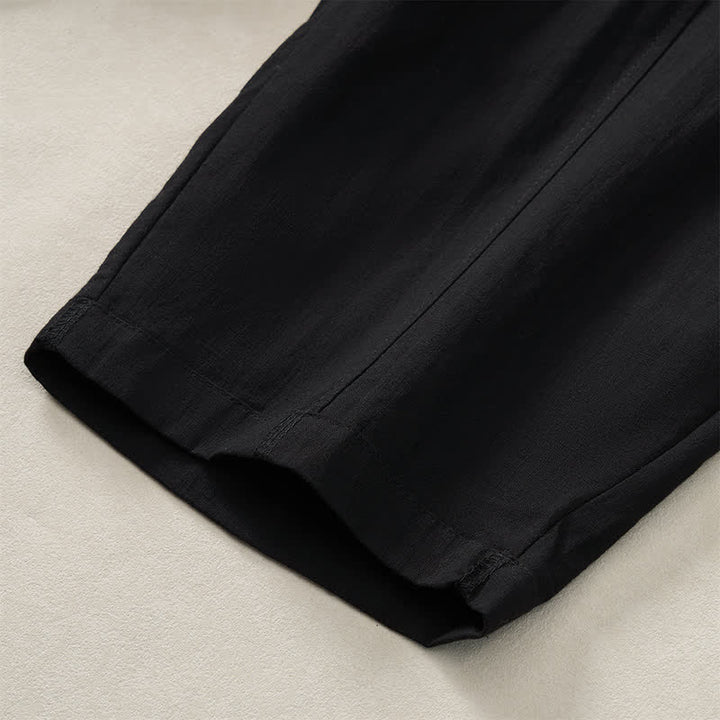 Buddha Stones Pantalones tobilleros básicos informales de color liso para mujer, ideales para primavera y verano. Pantalones de pierna recta con bolsillos. - image 15