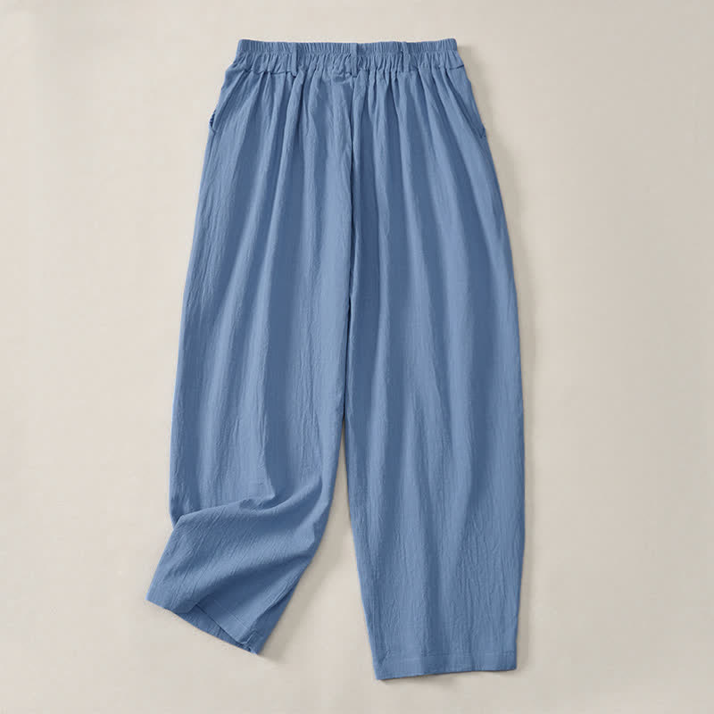 Buddha Stones Pantalones tobilleros básicos informales de color liso para mujer, ideales para primavera y verano. Pantalones de pierna recta con bolsillos. - image 19