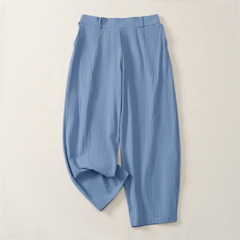 Buddha Stones Pantalones tobilleros básicos informales de color liso para mujer, ideales para primavera y verano. Pantalones de pierna recta con bolsillos. - Azul acero claro - US14, UK/AU18, EU46 (2XL) - image 18
