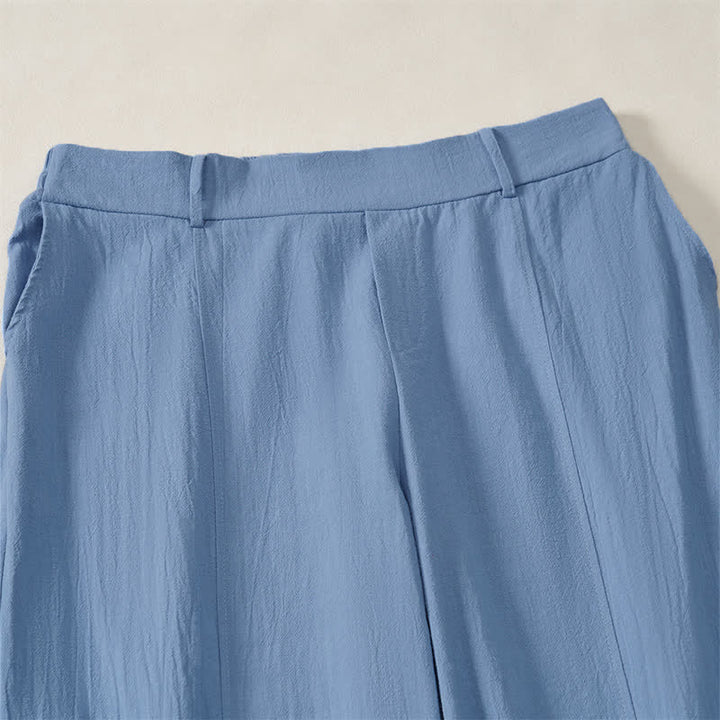 Buddha Stones Pantalones tobilleros básicos informales de color liso para mujer, ideales para primavera y verano. Pantalones de pierna recta con bolsillos. - image 20