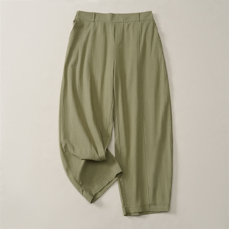 Buddha Stones Pantalones tobilleros básicos informales de color liso para mujer, ideales para primavera y verano. Pantalones de pierna recta con bolsillos. - Verde mar oscuro - US14, UK/AU18, EU46 (2XL) - image 25