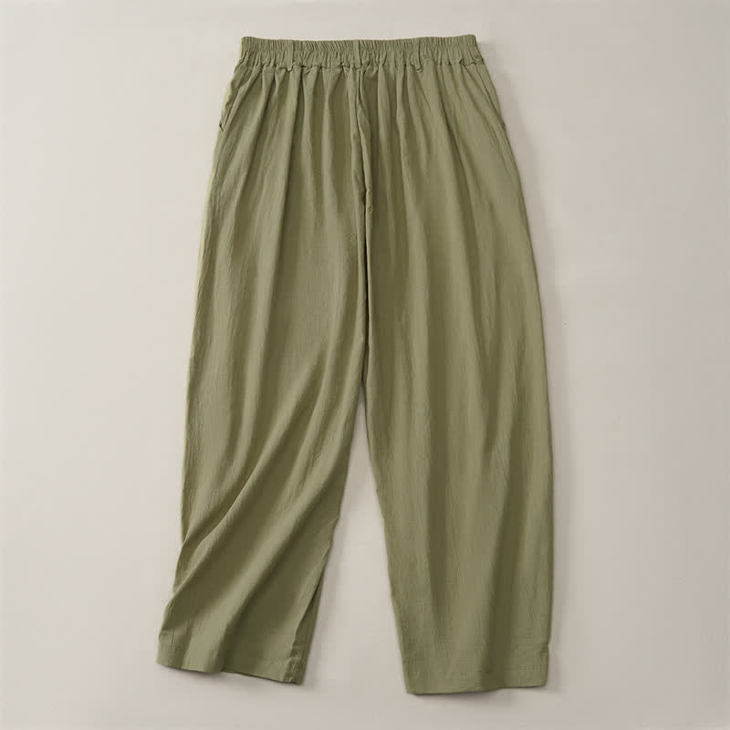 Buddha Stones Pantalones tobilleros básicos informales de color liso para mujer, ideales para primavera y verano. Pantalones de pierna recta con bolsillos. - image 26
