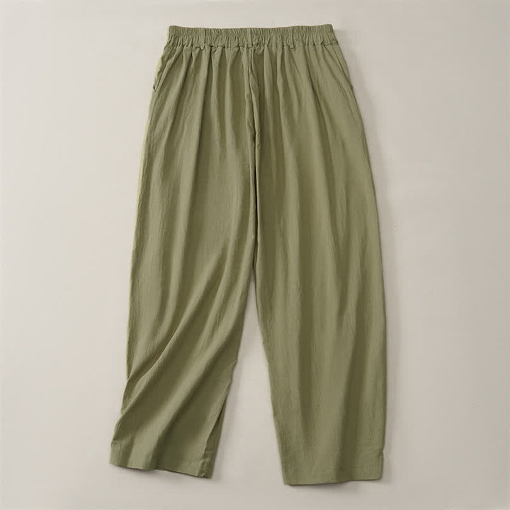 Buddha Stones Pantalones tobilleros básicos informales de color liso para mujer, ideales para primavera y verano. Pantalones de pierna recta con bolsillos. - image 26