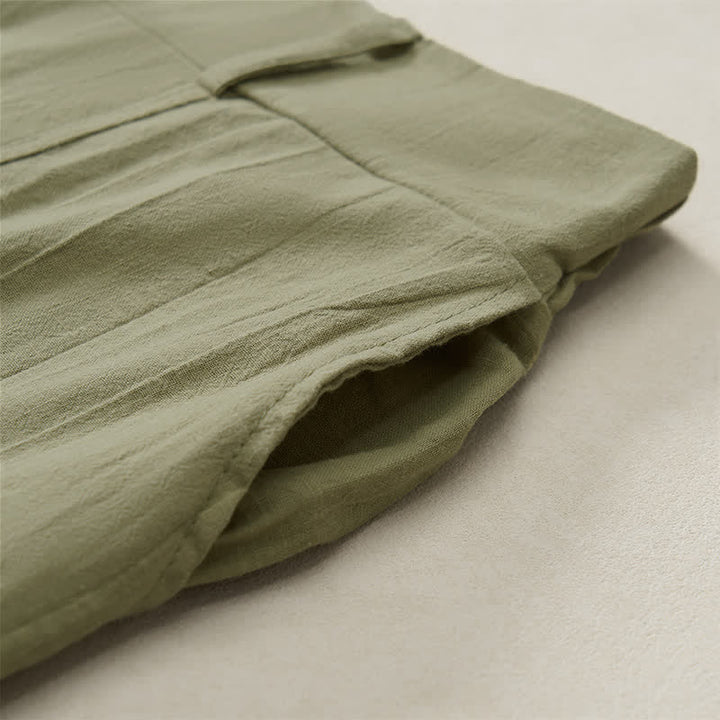 Buddha Stones Pantalones tobilleros básicos informales de color liso para mujer, ideales para primavera y verano. Pantalones de pierna recta con bolsillos. - image 29
