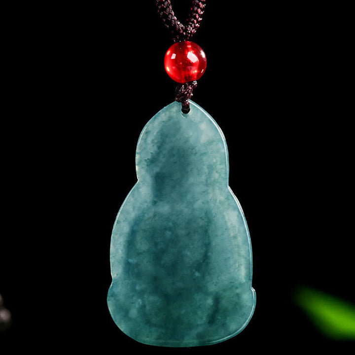 Buddha Stones Collar con colgante de jade tallado de Avalokiteshvara, símbolo de suerte y compasión. - image 2