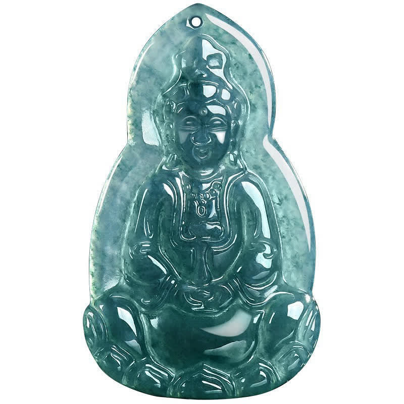 Buddha Stones Collar con colgante de jade tallado de Avalokiteshvara, símbolo de suerte y compasión. - image 11