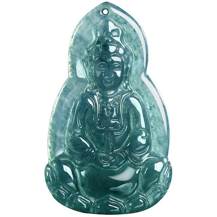 Buddha Stones Collar con colgante de jade tallado de Avalokiteshvara, símbolo de suerte y compasión. - image 11