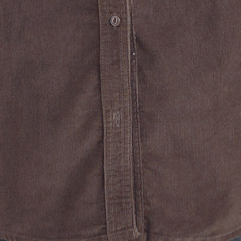 Buddha Stones Chaqueta de mujer informal de otoño/invierno estilo vintage, de pana lisa con botones y bolsillos. - image 8
