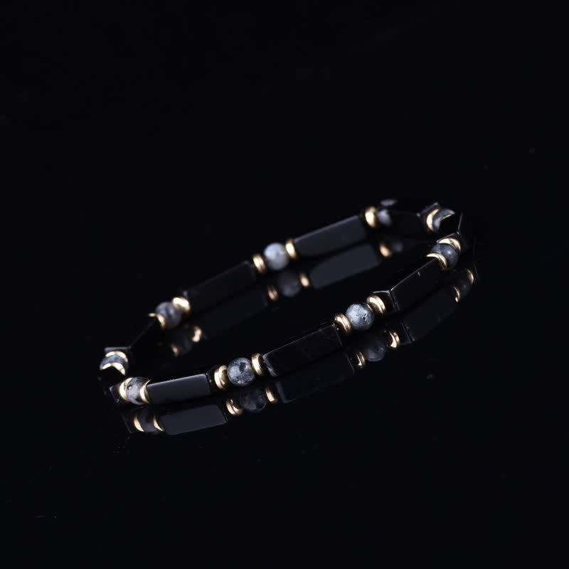 Buddha Stones Pulsera de cuentas con detalles de cobre y protección de ónix negro - image 9