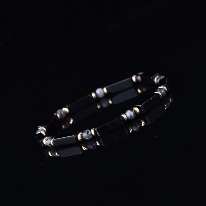 Buddha Stones Pulsera de cuentas con detalles de cobre y protección de ónix negro - image 9