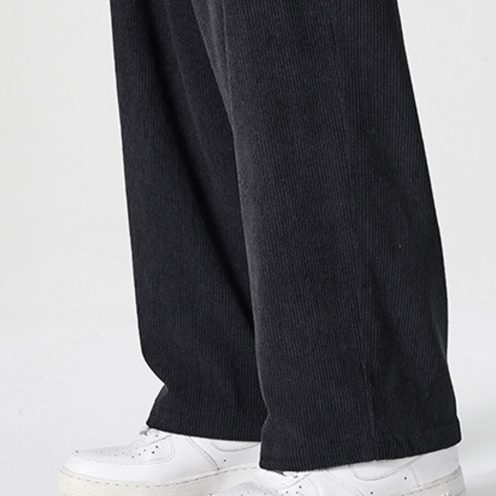 Buddha Stones Pantalones largos de pana plisados ​​de estilo vintage para hombre, estilo casual de otoño/invierno, de pierna recta y con bolsillos. - image 8