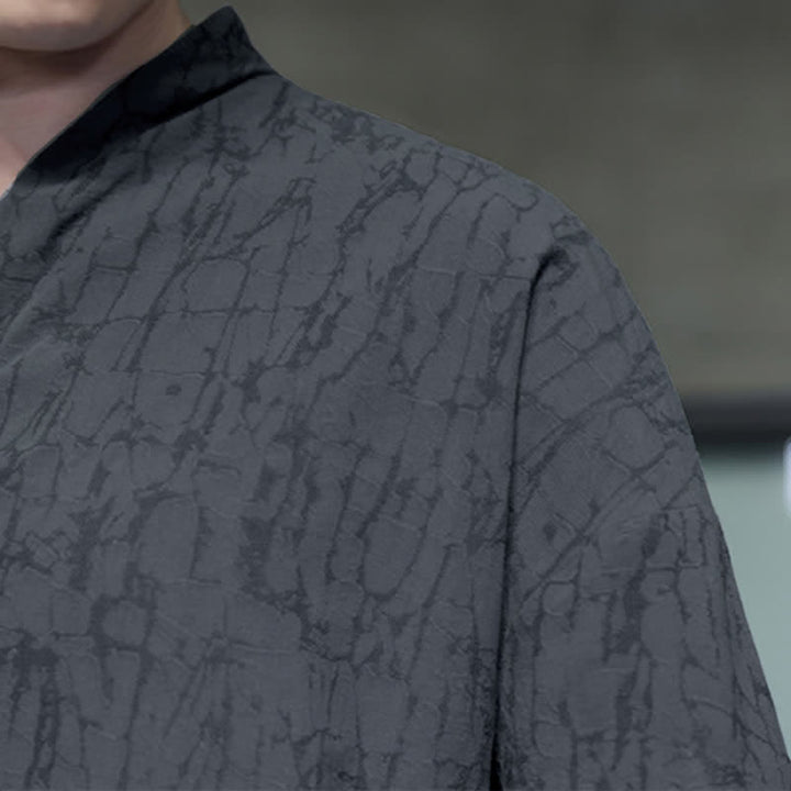 Buddha Stones Camisas de manga larga para hombre de estilo vintage Spring Tang con cuello mandarín y botones de rana. - image 8
