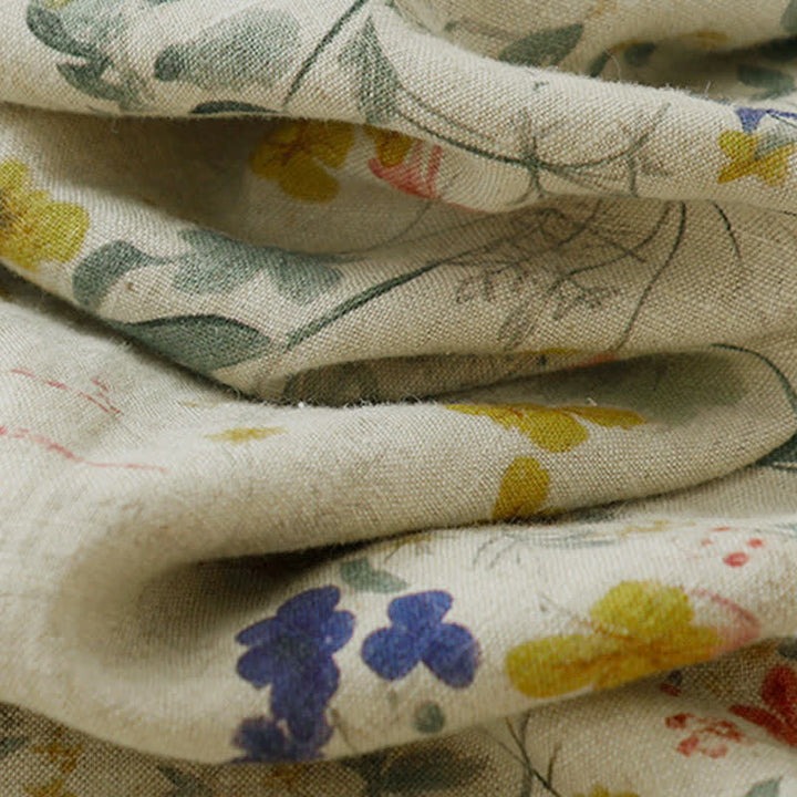 Buddha Stones Pantalones largos de mujer de pierna ancha con estampado floral y cordón ajustable, estilo boho casual de primavera/verano. - image 10