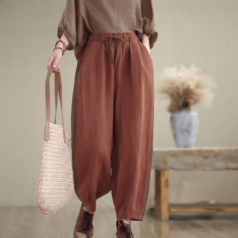 Buddha Stones Pantalones cortos casuales minimalistas con cordón ajustable para mujer, estilo primavera-verano, corte ajustado y bolsillo. - image 1