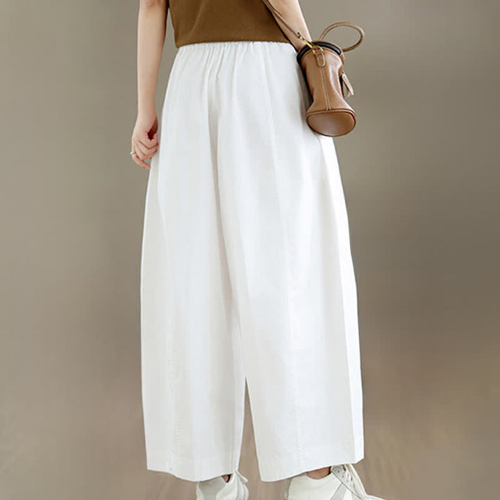 Buddha Stones Pantalones cortos lisos sencillos de color liso para mujer, estilo primavera-verano, de pierna ancha y con bolsillos. - image 16