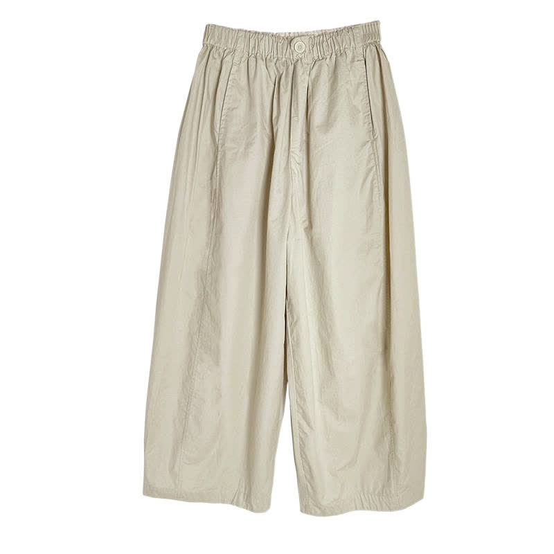 Buddha Stones Pantalones cortos lisos sencillos de color liso para mujer, estilo primavera-verano, de pierna ancha y con bolsillos. - image 12