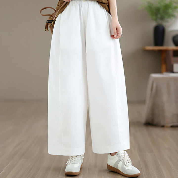 Buddha Stones Pantalones cortos lisos sencillos de color liso para mujer, estilo primavera-verano, de pierna ancha y con bolsillos. - Blanco - US8-10, UK/AU12-14, EU40-42 (XL) - image 13