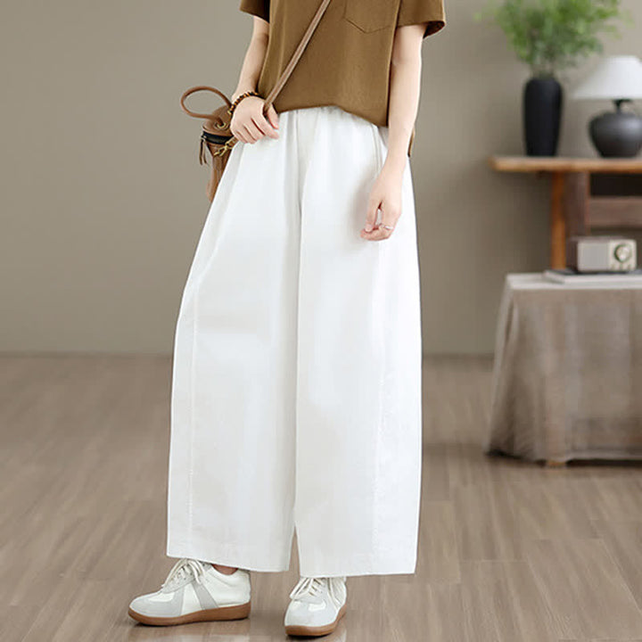 Buddha Stones Pantalones cortos lisos sencillos de color liso para mujer, estilo primavera-verano, de pierna ancha y con bolsillos. - image 15