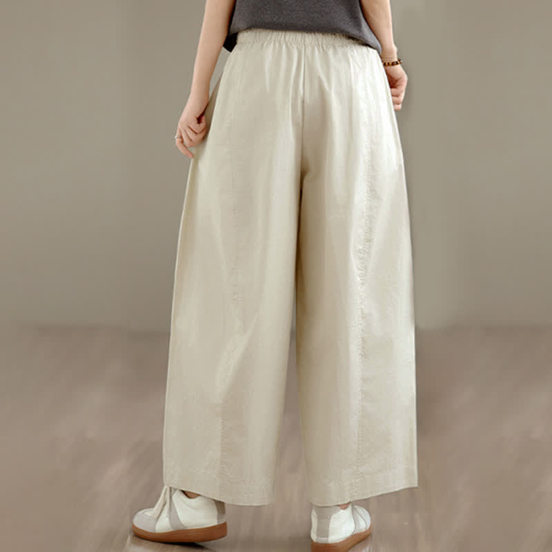 Buddha Stones Pantalones cortos lisos sencillos de color liso para mujer, estilo primavera-verano, de pierna ancha y con bolsillos. - image 11