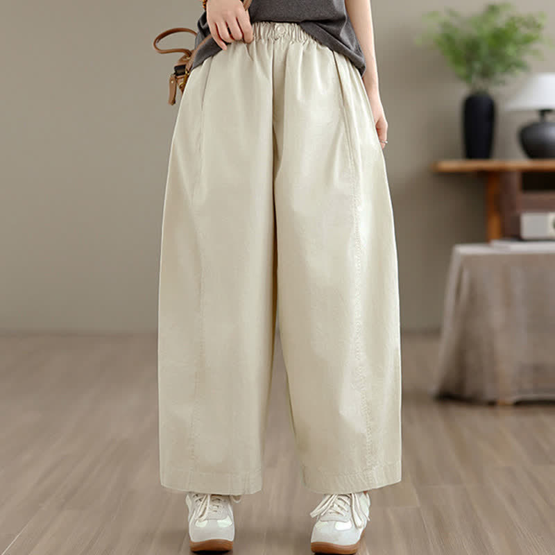 Buddha Stones Pantalones cortos lisos sencillos de color liso para mujer, estilo primavera-verano, de pierna ancha y con bolsillos. - Beige - US8-10, UK/AU12-14, EU40-42 (XL) - image 8