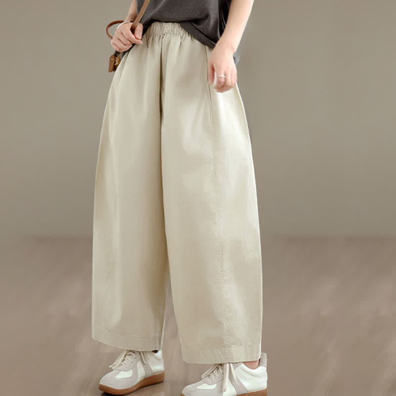 Buddha Stones Pantalones cortos lisos sencillos de color liso para mujer, estilo primavera-verano, de pierna ancha y con bolsillos. - image 10